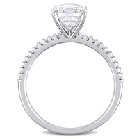 Julianna B 14K White Gold Created Sapphire and Diamond Ring