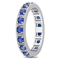 Julianna B Sterling Silver Blue Cubic Zirconia Eternity Band
