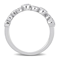 Julianna B Sterling Silver Cubic Zirconia Zig Zag Ring