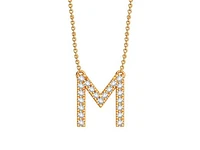 Bella Moda 10K Yellow Gold 0.10CTW Diamond Initial "M" Necklace