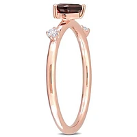 Julianna B 10K Rose Gold Garnet and White Topaz Heart Ring