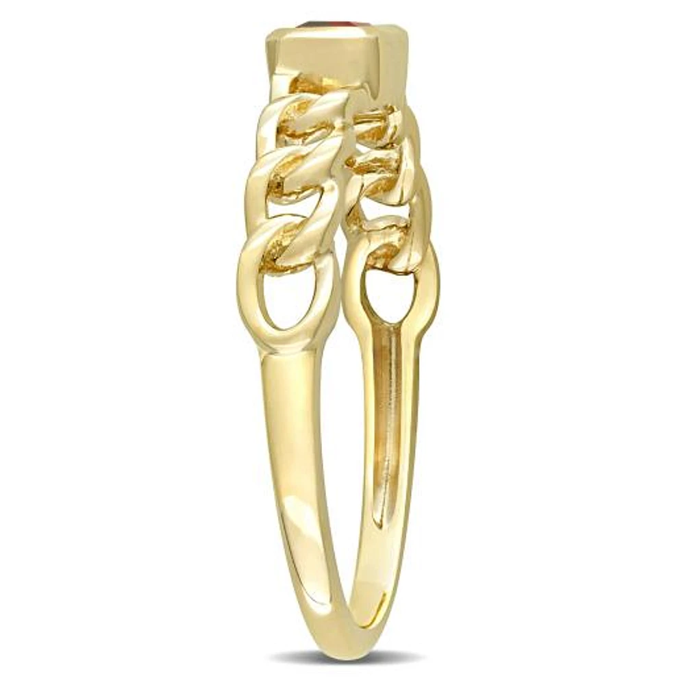 Julianna B 14K Yellow Gold Garnet Link Ring