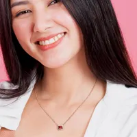 Julianna B 14K Rose Gold Garnet and Diamond Necklace