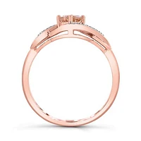 10K Rose Gold Morganite and Diamond Infinity Ring