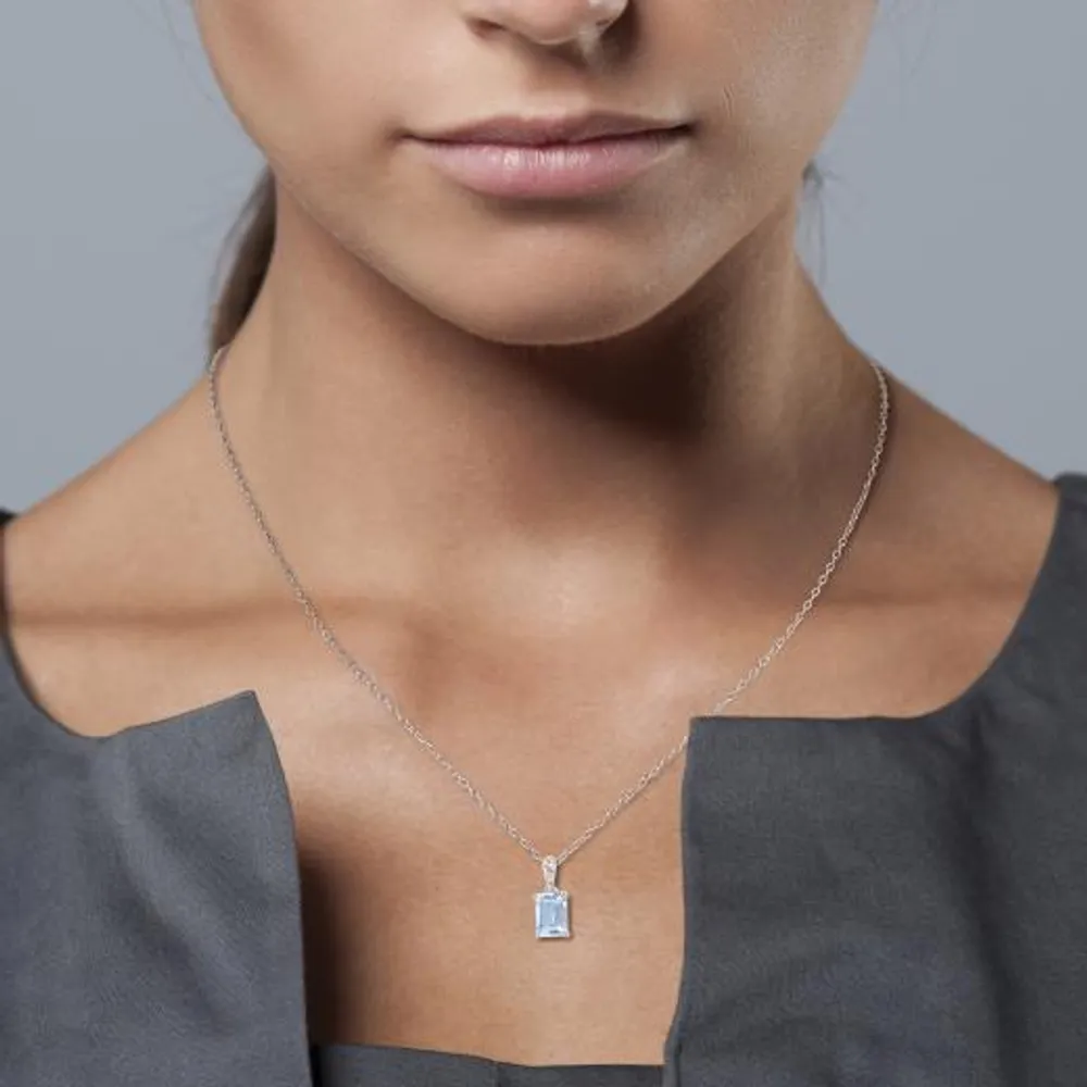 Julianna B Sterling Silver Sky Blue Topaz Pendant