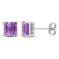 Julianna B Sterling Silver Amethyst Stud Earrings