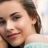 Julianna B Sterling Silver White Topaz Stud Earrings