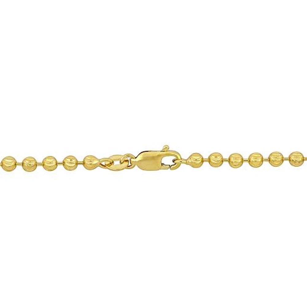 Julianna B 10K Yellow Gold 9" 3MM Diamond Cut Ball Link Anklet