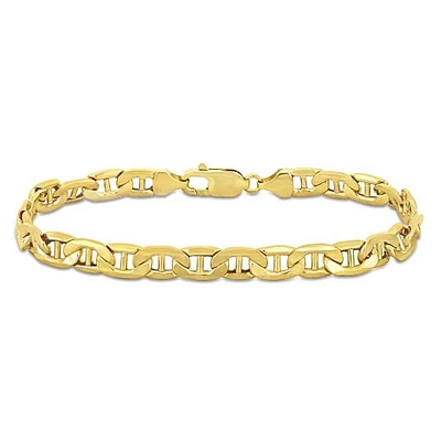 Julianna B 10K Yellow Gold 9" 7MM Mariner Link Bracelet