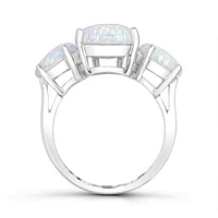 Sterling Silver Created Opal Ring