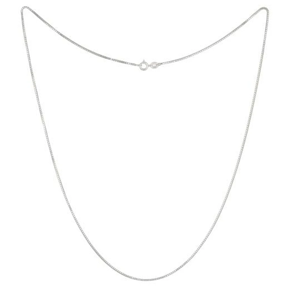 10K White Gold 18" Box Link Chain
