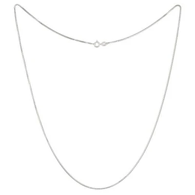 10K White Gold 18" Box Link Chain