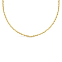 10K Yellow Gold 16" + 2" Extender Braided Spring Omega Chain
