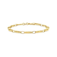 10K Gold 7.5" Oval Paperclip Link Bracelet