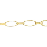 10K Gold 7.5" Oval Paperclip Link Bracelet