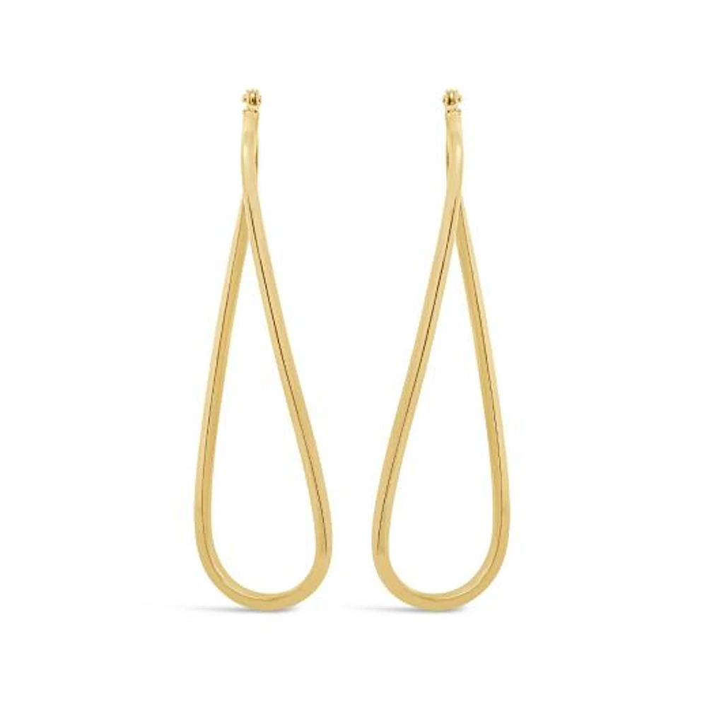 10K Yellow Gold Twisted Hoop Earring