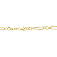 10K Yellow Gold Fancy Paperclip Link Heart Necklace 18