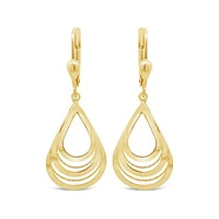 10K Yellow Gold Pear Tear Drop Earrings