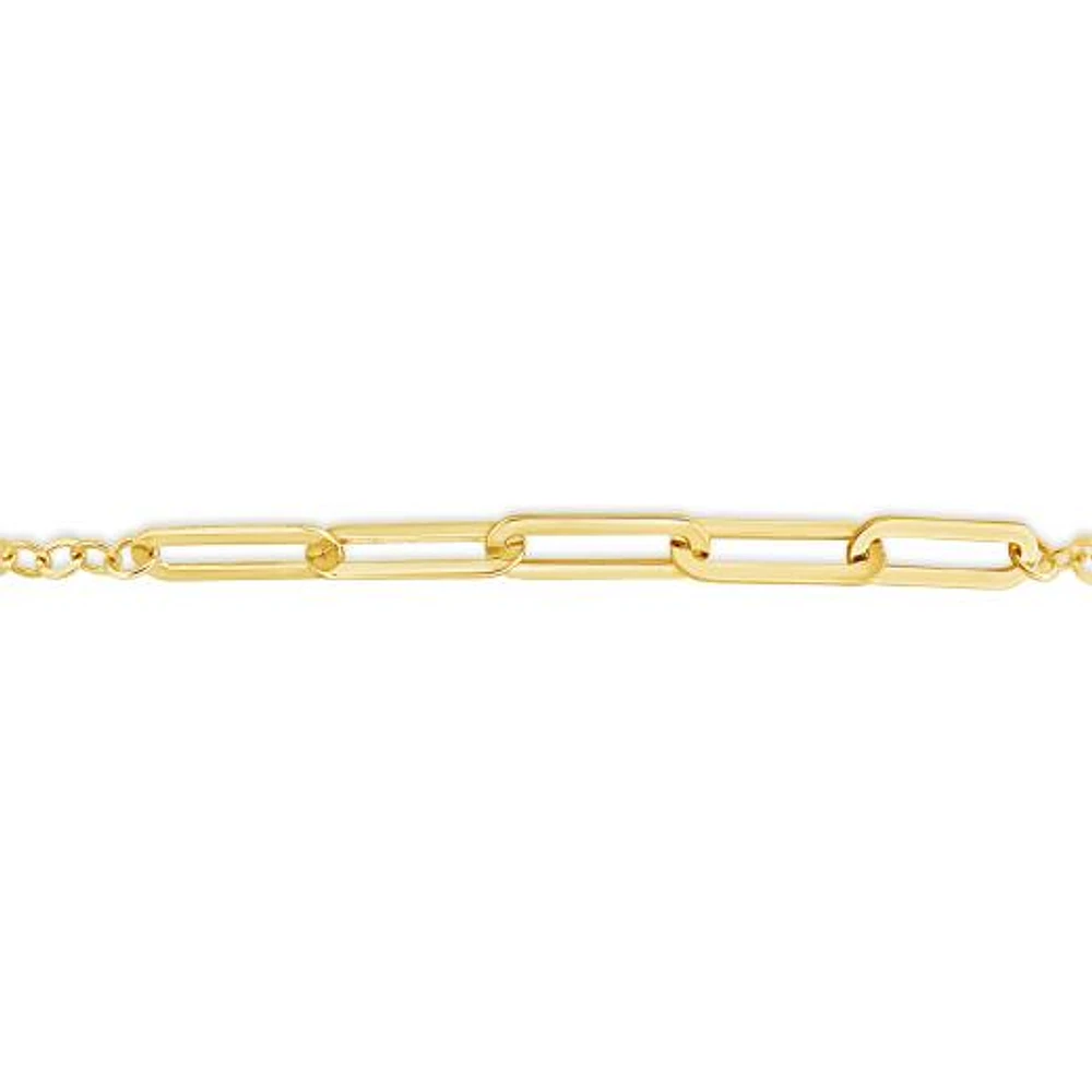 10K Yellow Gold 8.5" Paperclip Link Anklet