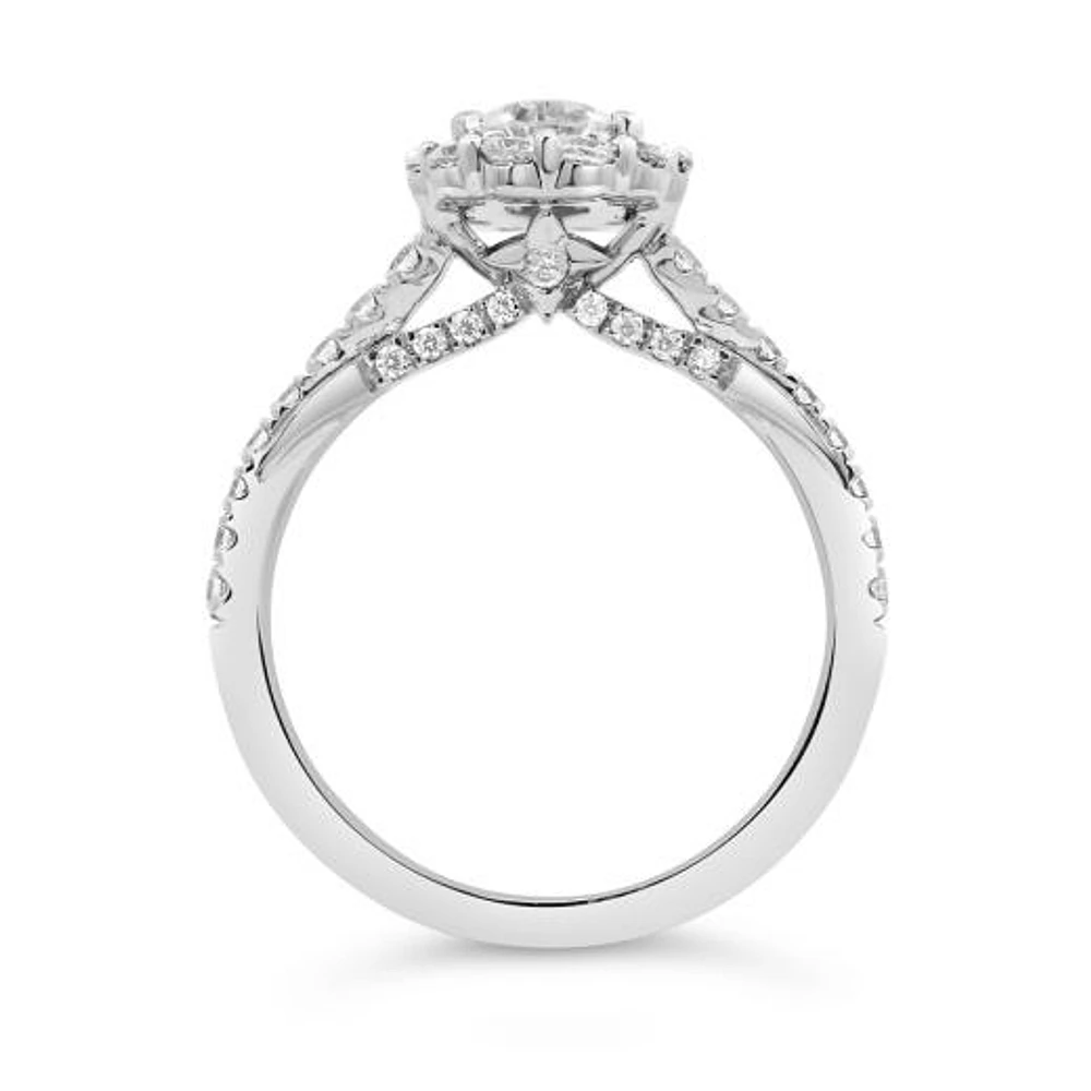 Jenny Packham 18K White Gold Lab Grown 1.75CTW Pear Shaped Diamond Bridal Set