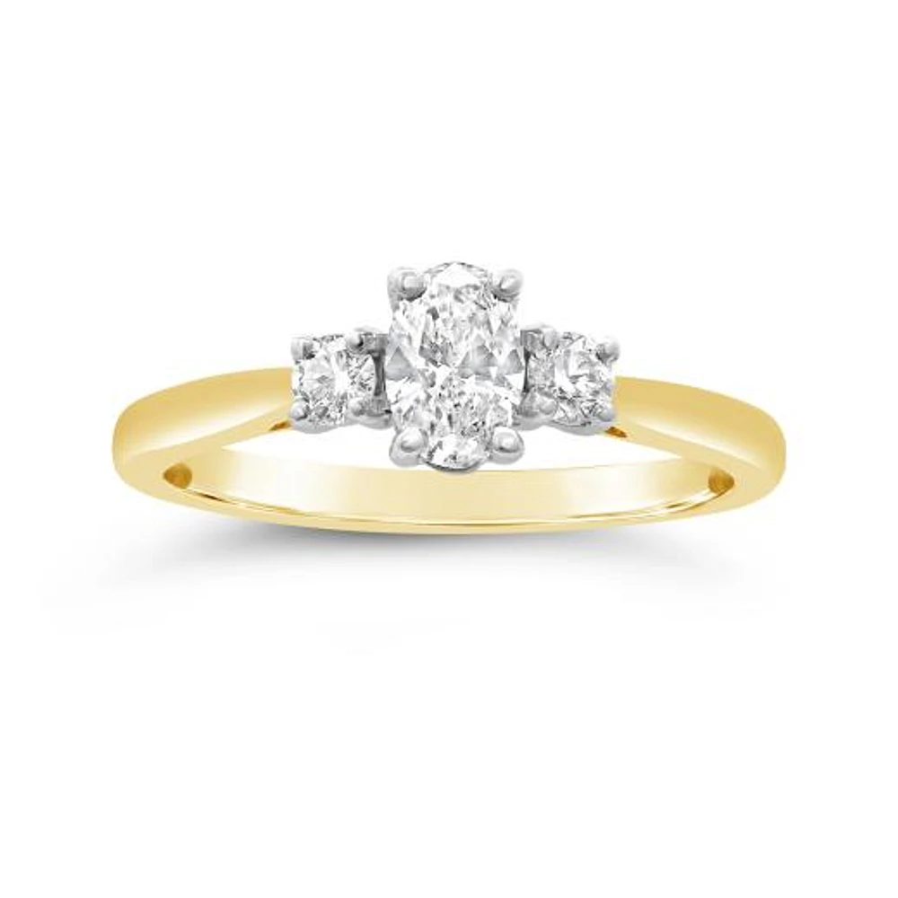Glacier Fire 14K Yellow Gold Canadian 0.55CTW Diamond Three-Stone Ring