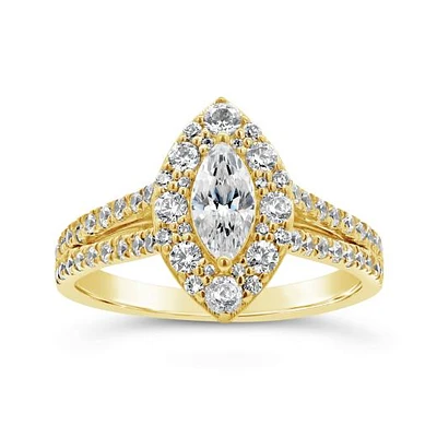 My Diamond Story 14K Yellow Gold Canadian 1.50CTW Marquise Diamond Bridal Ring