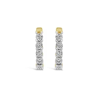 10K Yellow Gold Diamond Hoop Earrings