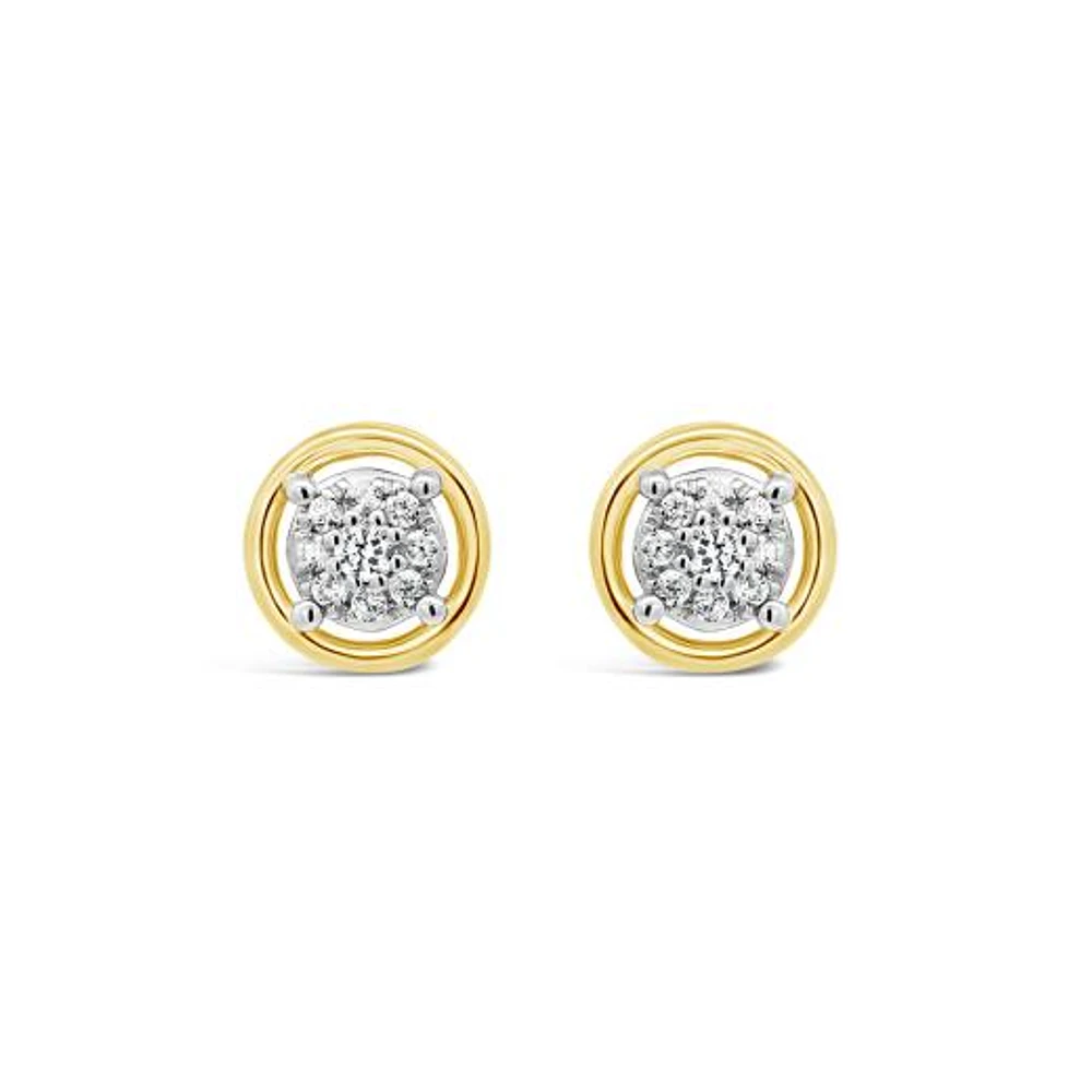 Bouquet 10K Yellow Gold 0.15CTW Diamond Earrings