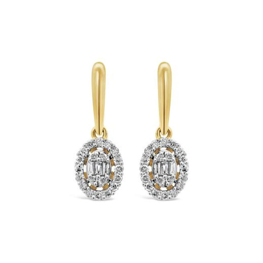 Bouquet 10K Yellow Gold 0.23CTW Diamond Fashion Dangle Earrings