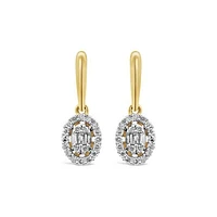 Bouquet 10K Yellow Gold 0.23CTW Diamond Fashion Dangle Earrings