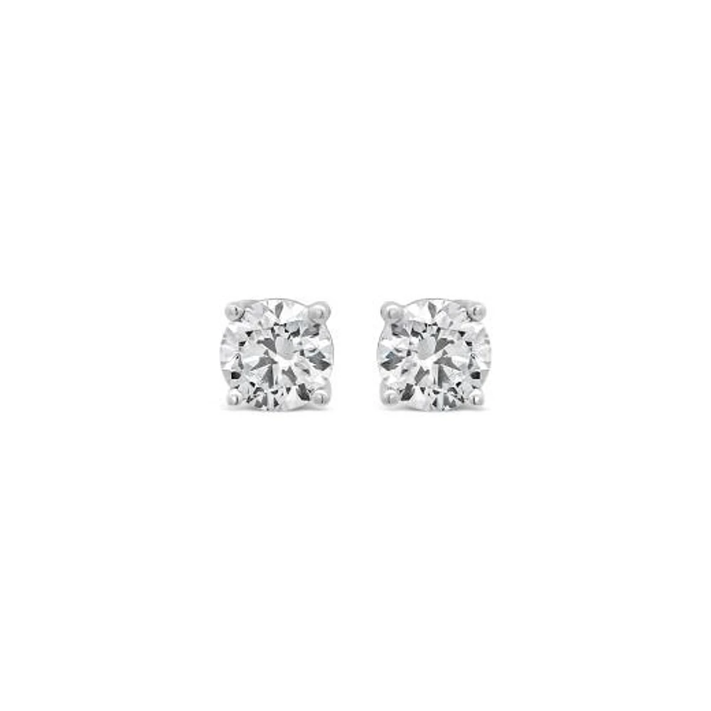 New Brilliance 14K White Gold Lab Grown 1.00CTW Diamond Stud Earrings