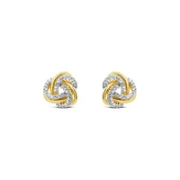 10K Yellow Gold 0.12CTW Diamond Love Knot Earrings