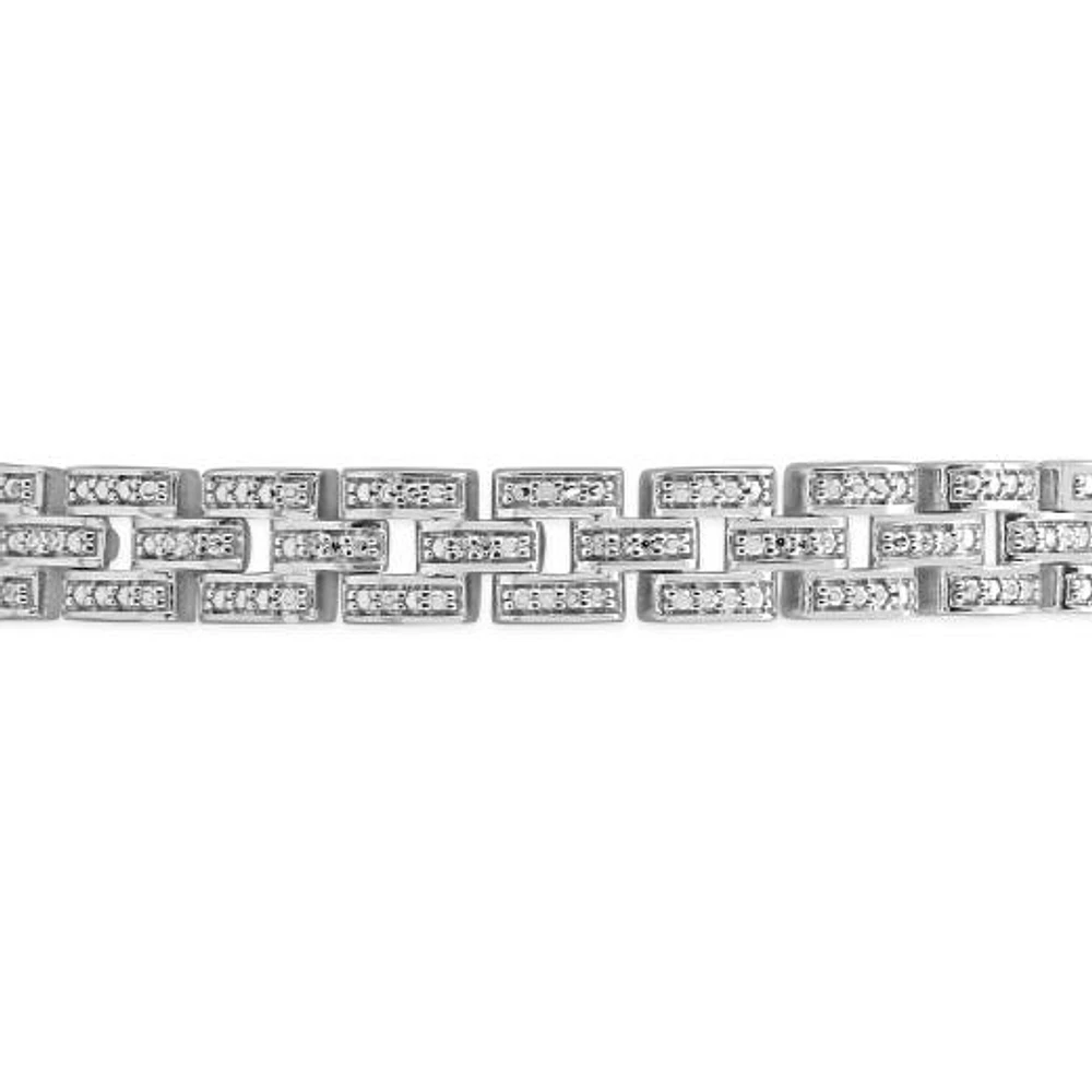 Sterling Silver 0.23CTW Diamond Link Bracelet