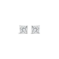 New Brilliance 14K White Gold Lab Grown 1.00CTW Princess Diamond Stud Earrings
