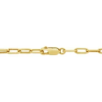 Bella Moda 10K Yellow Gold 0.50CTW Diamond Paperclip with Circle Necklace