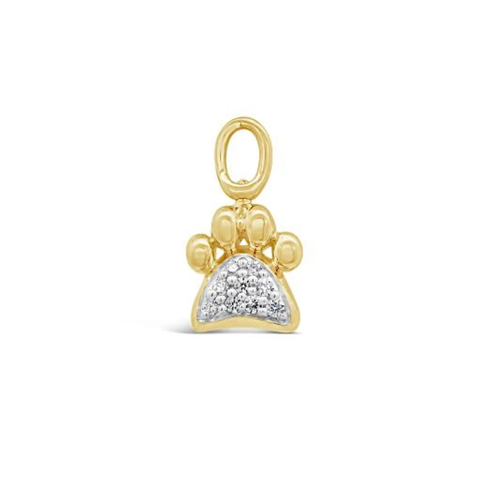 Charmables 10K Yellow Gold Diamond Paw Interchangeable Charm