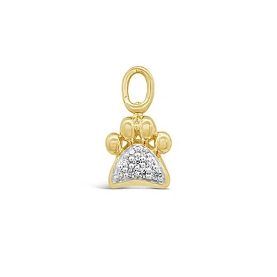 Charmables 10K Yellow Gold Diamond Paw Interchangeable Charm