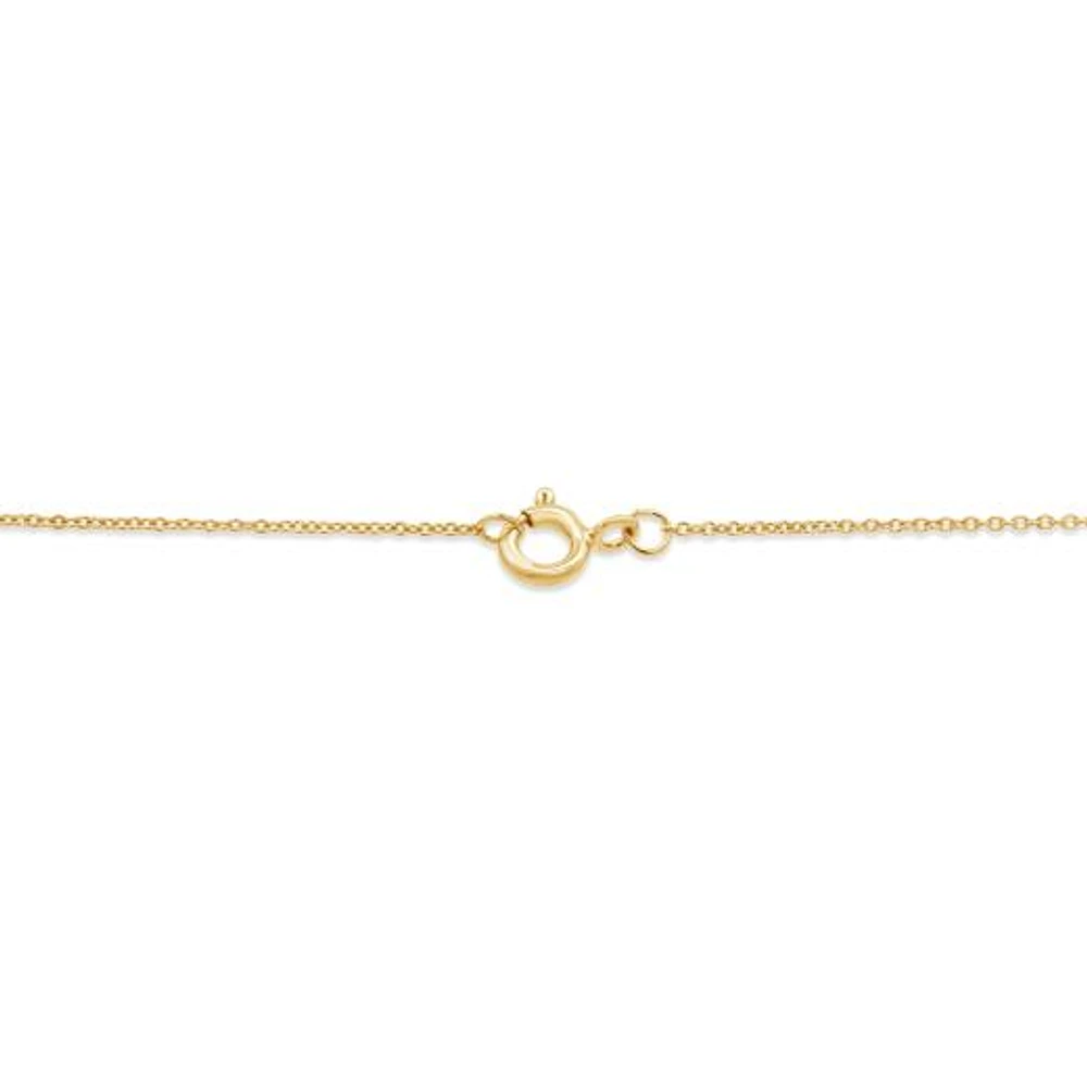 Charmables 10K Yellow Gold Diamond Cushion Shaped Necklace
