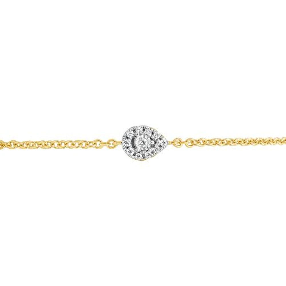 Charmables 10K Yellow Gold Pear Shaped Diamond Bracelet