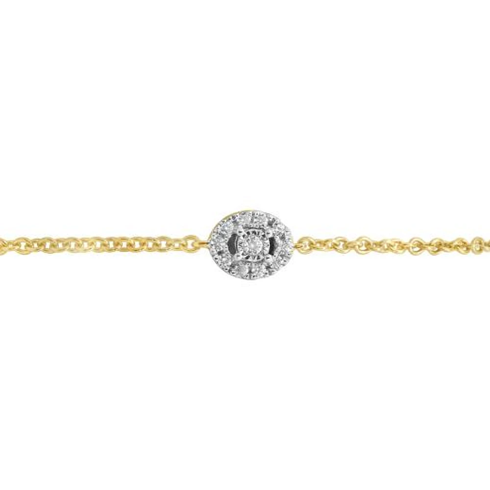 Charmables 10K Yellow Gold Oval Shaped Diamond Bracelet