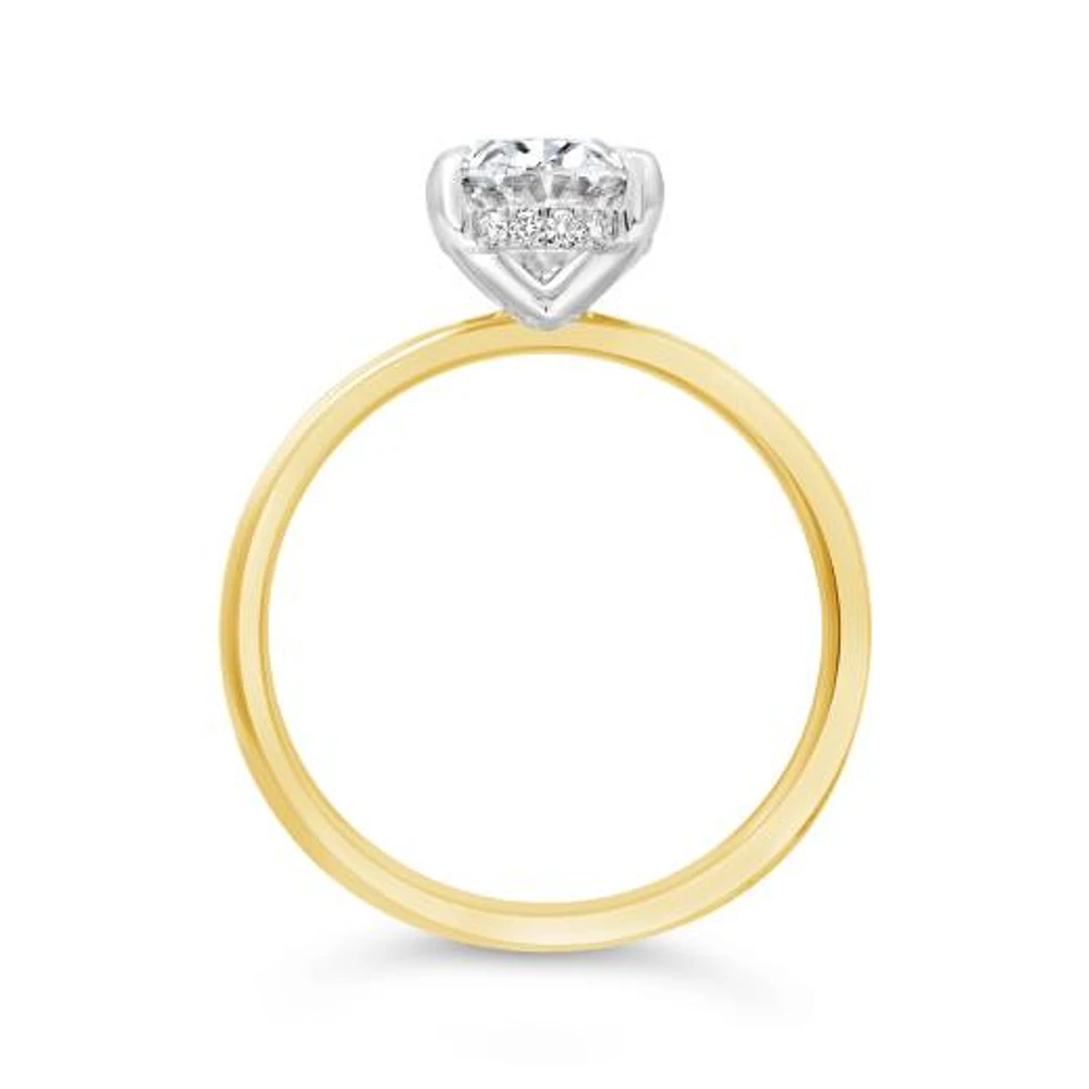 New Brilliance 14K Yellow Gold Lab Grown 2.08CTW Oval Cut Diamond Ring