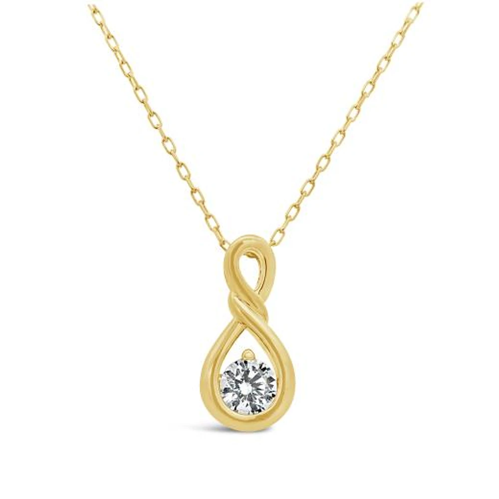 New Brilliance 10K Yellow Gold Lab Grown 0.50CT Diamond Infinity Pendant