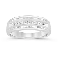 10K White Gold 0.25CTW Diamond Wedding Band