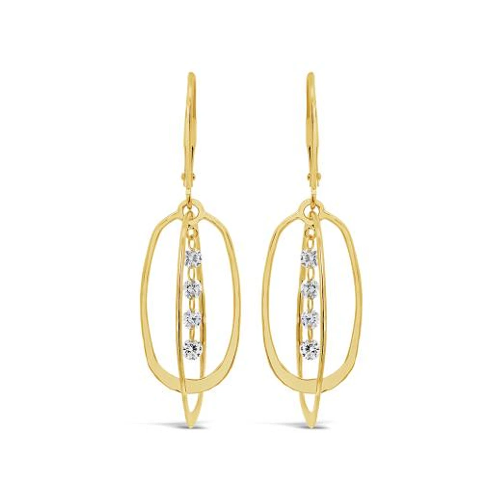 Brevani 10K Yellow Gold 0.38CTW Diamond Dangle Earrings