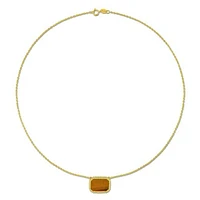 Julianna B Yellow Plated Sterling Silver Tiger Eye Necklace