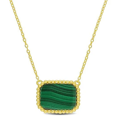 Julianna B Yellow Plated Sterling Silver Malachite Necklace