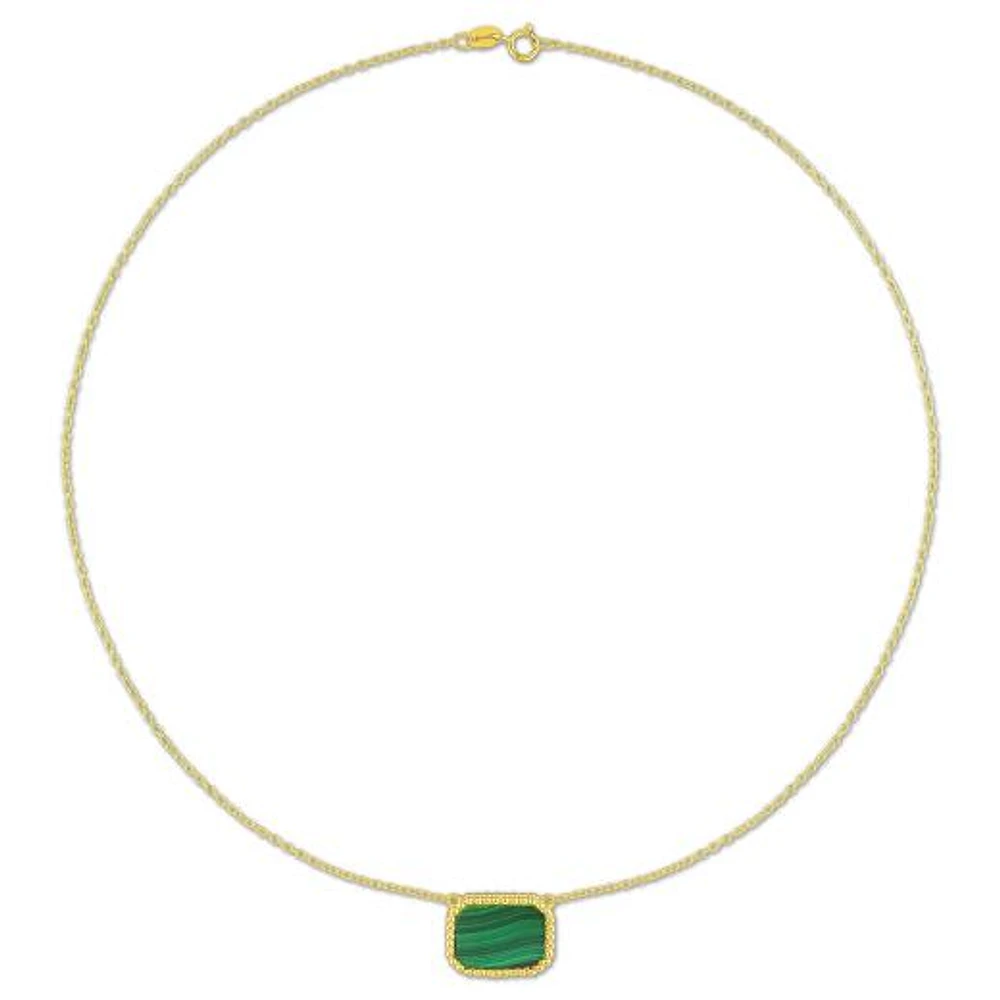 Julianna B Yellow Plated Sterling Silver Malachite Necklace