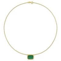 Julianna B Yellow Plated Sterling Silver Malachite Necklace