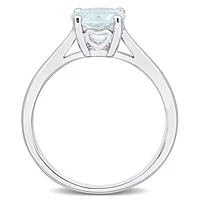 Julianna B Sterling Silver Aquamarine Solitaire Ring