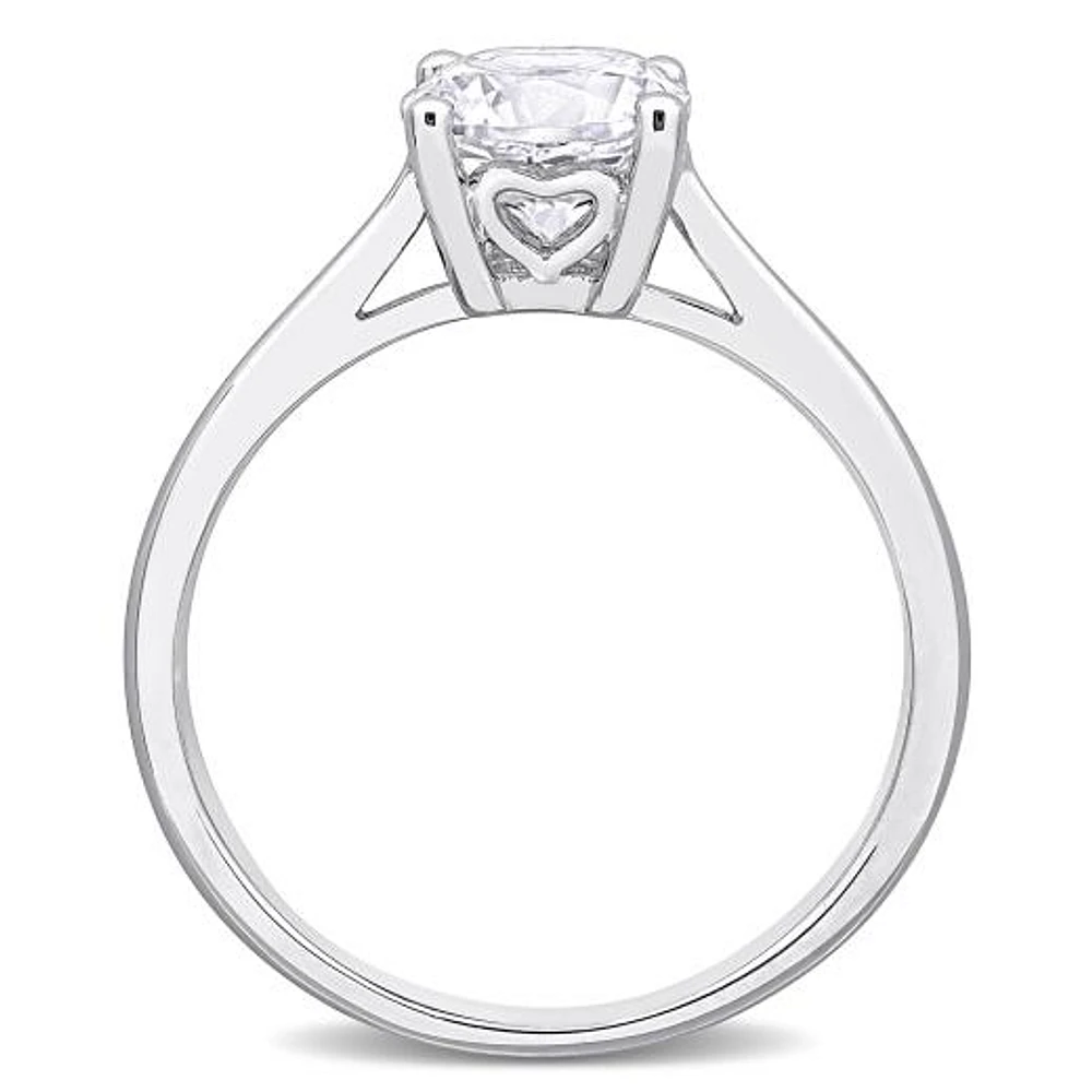 Julianna B Sterling Silver Created White Sapphire Solitaire Ring